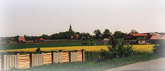 Blick vom M&uuml;hlberg auf Wilkszyn / Wilxen im Mai 2002